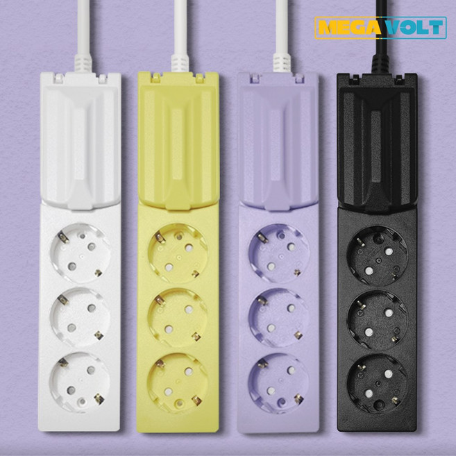 [readiness] 국산 누전차단 고용량 멀티탭 4000W 에어컨 전용 멀티 콘센트 3구, 5m, 레몬, 1개