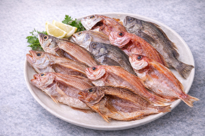 국내산 반건조 성대생선(쉰대) 우럭 조기 돌돔 밀돔 조기 고등어 쏨뱅이 열기 농어 껄떡이, 1개, 조기4마리(700g)