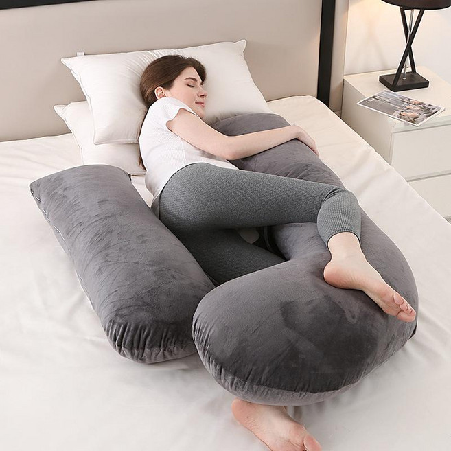 임산부엎드리기쿠션 임신선물 산모 U자 베고자는 꿀잠 파묻히는 엎드리기 대형, 벨벳 블랙