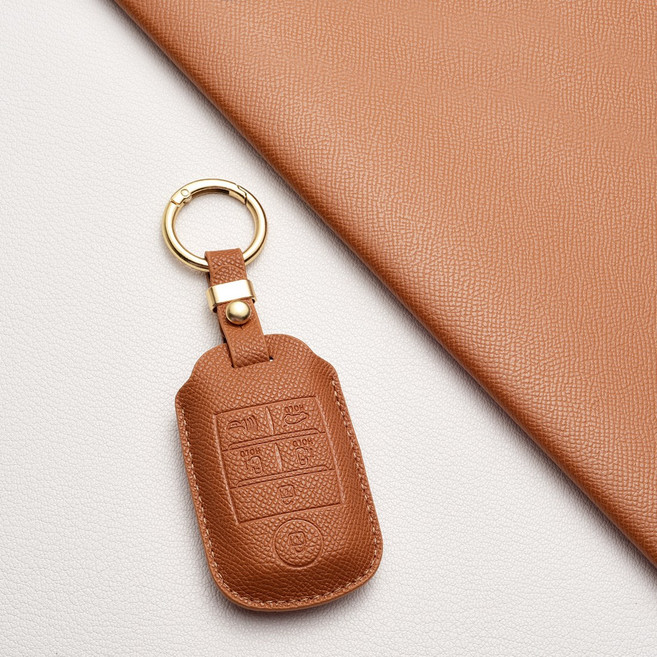 기아 키 커버 케이스 A4타입 4버튼 호환 (K3K5쏘울올뉴카렌스카니발니로쏘렌토스포티지 등), 기아/A6 타입, 샌드 브라운