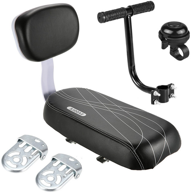 GOYES 자전거 뒷자리 세트 손잡이 있음, 블랙, 1세트