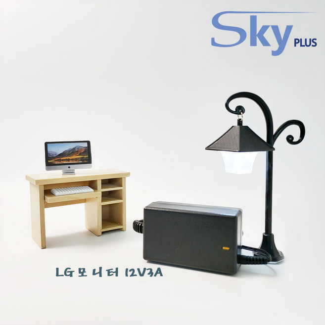 대한민국 SKYPLUS 어댑터 [전원일체형] LG모니터 12V3A [외경6.5mm 중앙핀] 아답터, 블랙, 1개