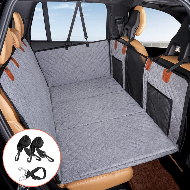 성인 애견용 폴딩 차량용 애견 매트 뒷좌석 카시트 업그레이드형, 1개, 회색
