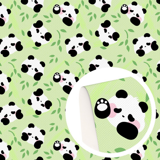 동물 팬더 기린 나태 인쇄 인조 가죽 시트 합성 원단 롤 DIY 귀걸이 머리 활 공예 프로젝트, 30x140cm, 1223405, 1개