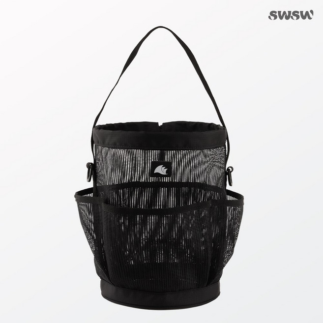 스윗스윔 수영가방 다용도 포켓 메쉬백 망사가방, 블랙