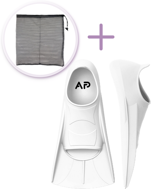 올팜 소프트&이지 숏핀 오리발 메쉬백 포함, 화이트