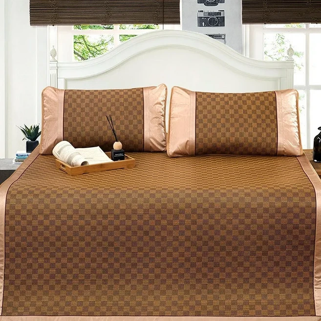 달숨 냉감패드 쿨매트 침대매트 여름이불 새로운 여름 얼음 실크 시원한 매트 침대 시트 세트 기계 세탁 가능한 차가운 느낌의 여름에 으로 자는, 16)다크 카키