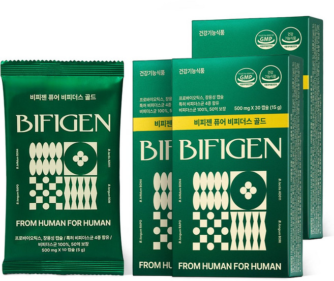 비피젠 퓨어 비피더스 골드 프로바이오틱스 특허균 50억 보장, 3개, 30정