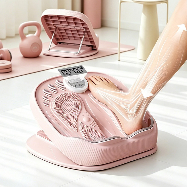 GBED 타이머 기능 종아리 스트레칭 보드 각도조절 발목 경사대 다리 릴렉서 아킬레스건 운동 도구, 핑크색