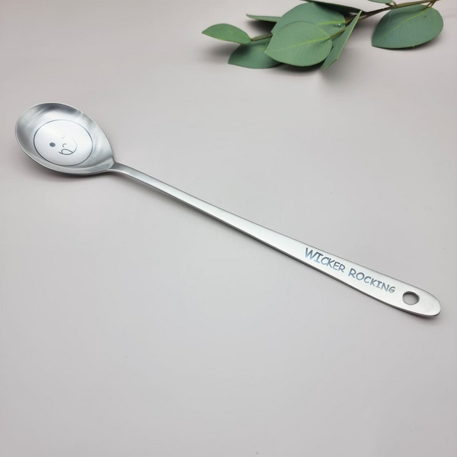 윙커 맛스푼 윙크 조리 주방 요리 볶음 롱 스텐 스푼, 1개