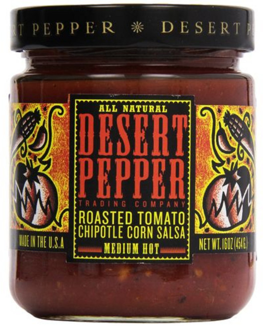 데저트 페퍼 살사 - 구운 토마토 치폴틀 콘 중간 - 453.6g Desert Pepper Salsa - Roasted Tomato Chipotle Corn Medium - 1, 1개