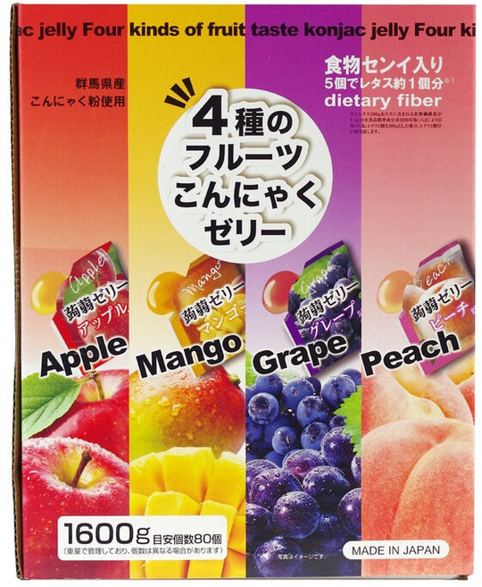 일본 코스트코 곤약젤리 설국 아그리 사과 망고 포도 복숭아 80개 한박스, 1개, 1.6kg
