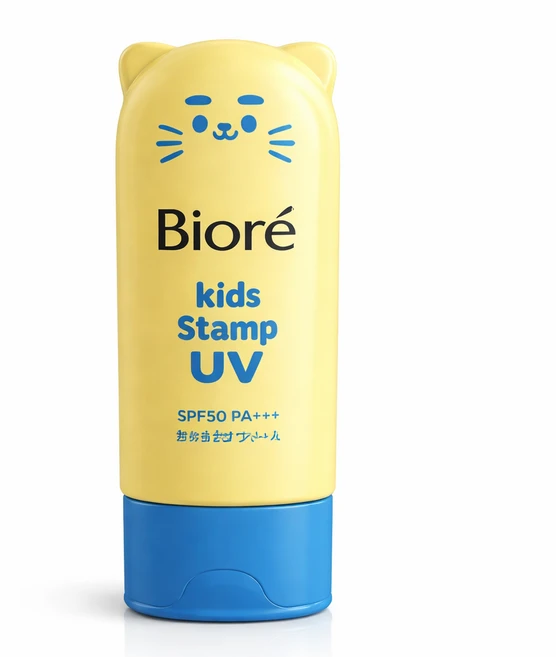 일본 정품 비오레 니쿠큐 키즈 선크림 고양이 발자국 스탬프 SPF50+, 1개, 70g - 쿠팡