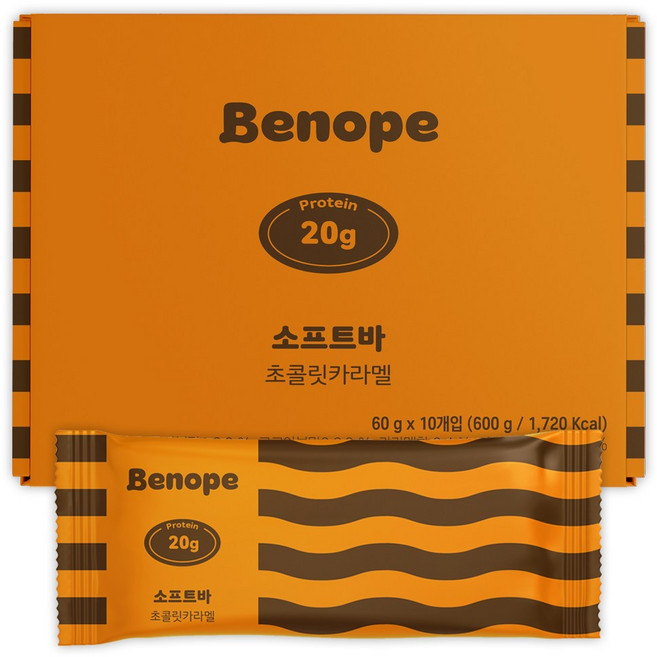 베노프 소프트바 프로틴바 초콜릿카라멜 10p, 600g, 1개