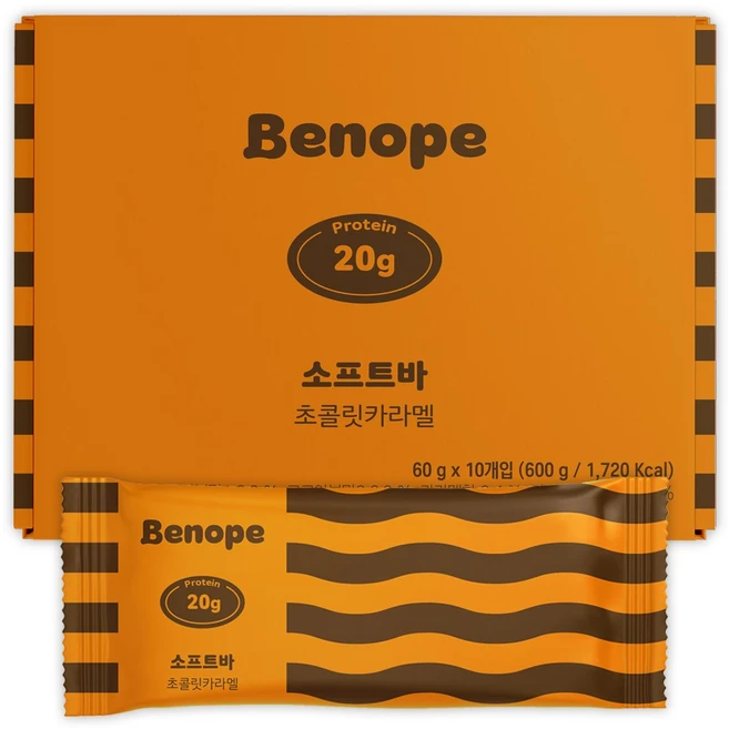 베노프 소프트바 프로틴바 초콜릿카라멜 10p, 600g, 1개 - 쿠팡