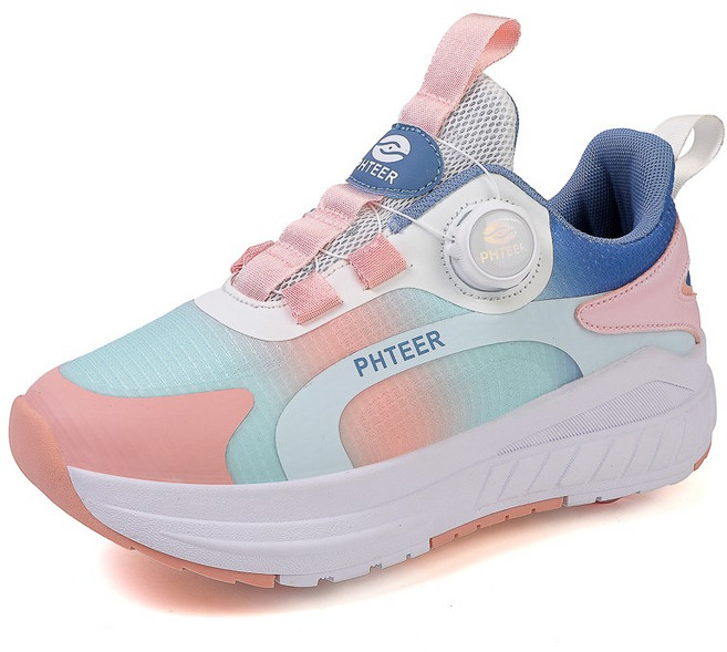 다이얼 롤러슈즈 4륜 스케이트화 힐리스 바퀴달린신발 운동화, 핑크색, 1개