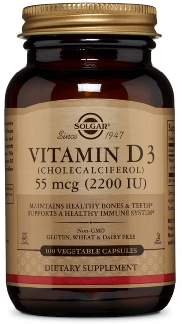 솔가 비타민 D3 (콜레칼시페롤) 2200IU 베지터블 캡슐, 100정, 1개 - 쿠팡