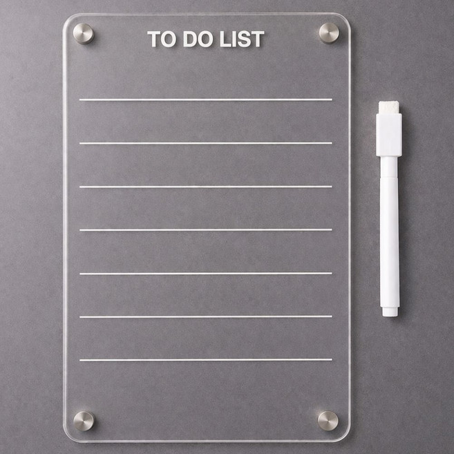말랑버튼 냉장고 투명 아크릴 자석 메모보드