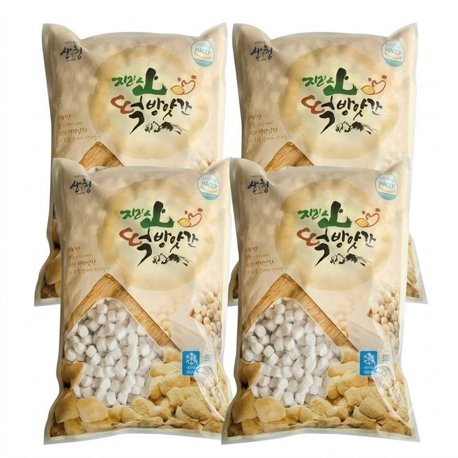 지리산 굳지않는 눈꽃 빙수떡 빙수인절미 2kg (콩알사이즈), 4개