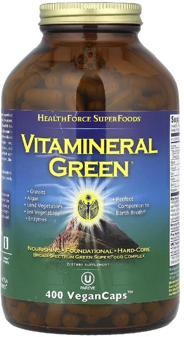 헬스포스슈퍼푸드 비타미네랄 그린 Vitamineral Green 버전5.5 비건정제400정, 1개 - 쿠팡