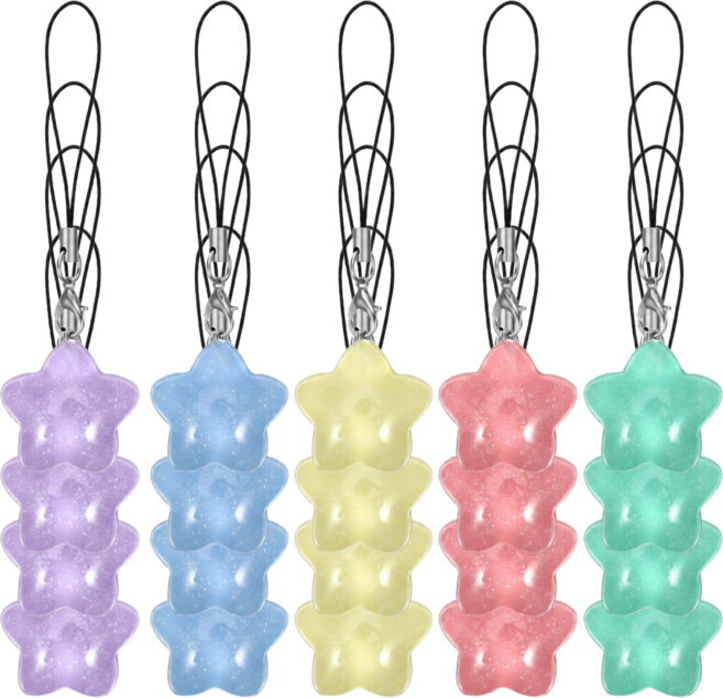 담다 10개입 글리터 반투명 별모양 레진키링 5종, 혼합(KD860)10P, 2세트