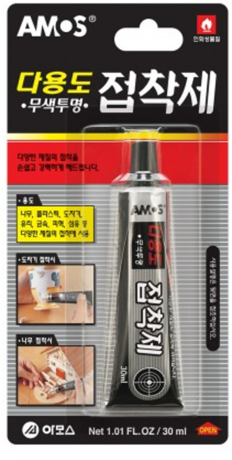 아모스 강력 공예용 목공용 다용도 접착제 30ml