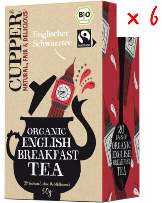 큐퍼 블랙 티 잉글리쉬 브렉퍼스트, 1개입, 50g, 6개