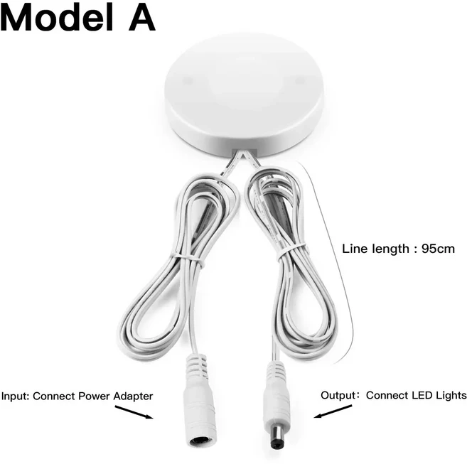60W 이중 도어 IR 근접 센서 스위치 DC12V-24V LED 조명 DIY 옷장 캐비닛 백라이트 자동 ON/OFF 제어, [01] DC Wire, [01] DC12V-24V