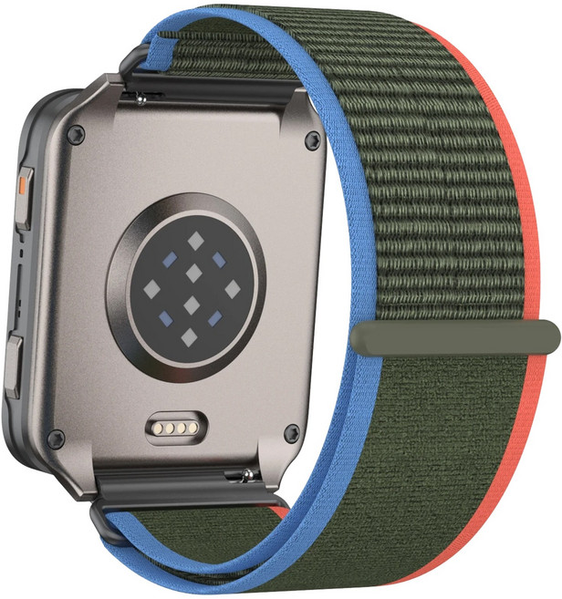 24mm 소프트 나일론 루프 밴드 통기성 스포츠 스트랩 Garmin Venu X1 퀵 릴리스 밴드 코로스 노매드 APEX 4 46mm 워치밴드, 그린 블루 오렌지