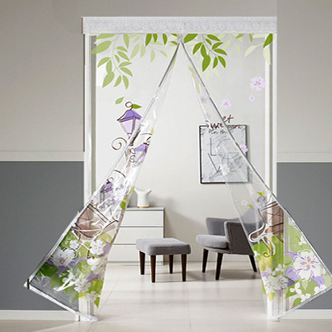 알뜨리 EVA 디자인 현관 방문 자석식 방풍비닐 공원(투명) 방풍막 바람막이 방풍 방한 보온 단열 비닐 커튼 우풍 외풍 차단, 1개