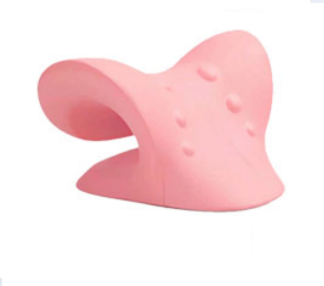 올굿 경추 목 베개 안마 스트레칭, 분홍, 1개