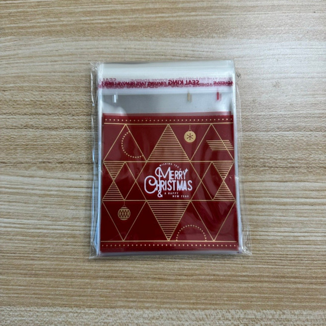 【嚴選SHOP】台灣製聖誕自黏袋，聖誕包裝袋，透明自封袋，餅乾糖果袋，9*9/12*18cm可選, 1個, 9*9cm自黏袋(懷舊聖誕派對)