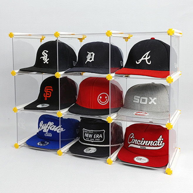 엠블럭 모자정리함 모자정리대 야구모자 골프모자 뉴에라 스냅백 캡모자 보관함 정리함 수납장 진열대, 1개
