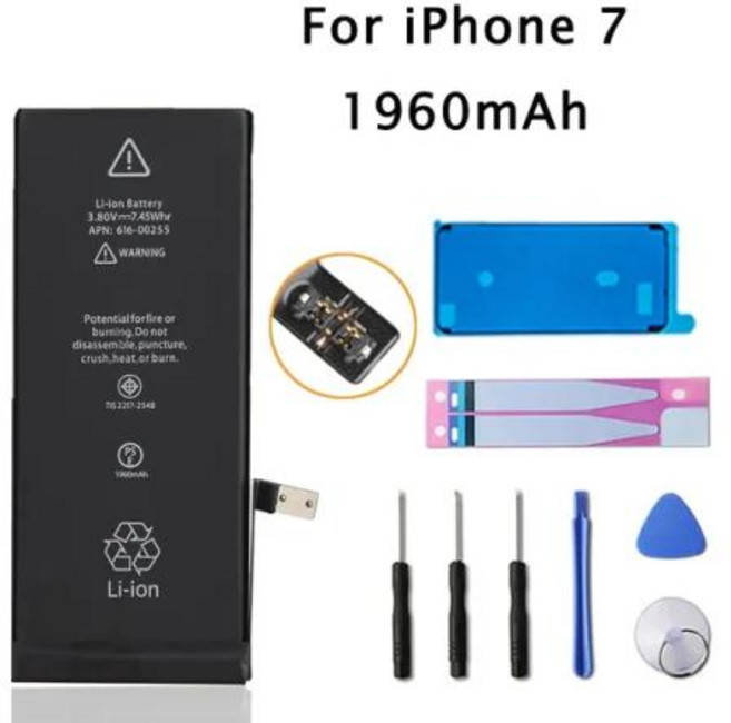 아이폰 교체 배터리 수리 도구 키트 포함 대용량 배터리 아이폰 11 X XR Xs Max 12 Pro max Mini 6 6S 7 8 Plus, 3) For iphone 7 1960