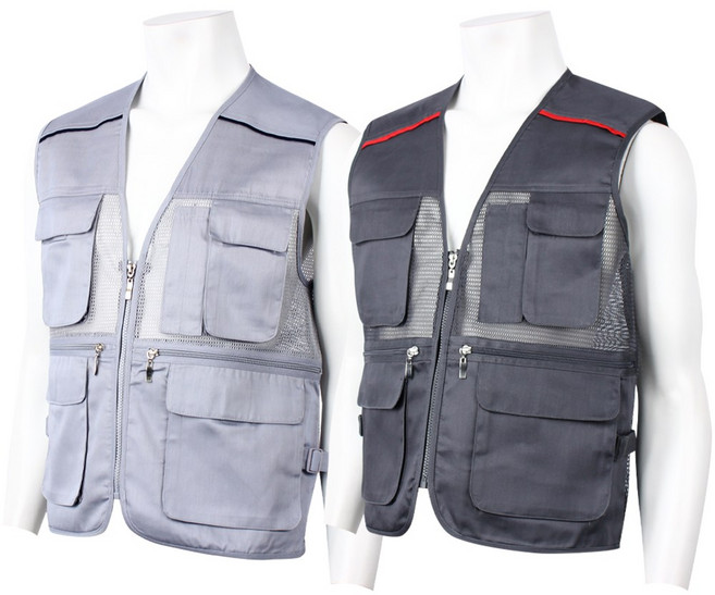 2장 [더맨월드] 여름용 남자 마크 메쉬 TC 다용도 조끼 _ 남성용 망사로 시원한 경량 작업 조끼 주머니 빅사이즈 등산복 M1348