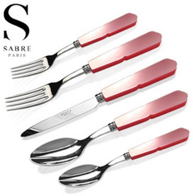 프랑스 수입 디너 커트러리 5종 세트 로즈핑크, 1개