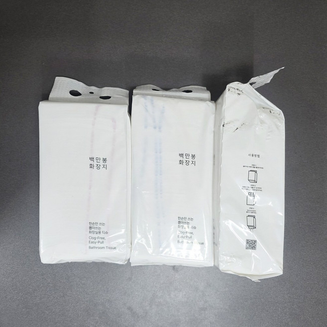 [파지] 백만봉화장지 외관 하자상품 300매 24팩 (7200매), 24개