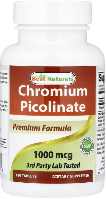 베스트내츄럴스 피콜린산크로뮴 1000mcg 120정, 2개