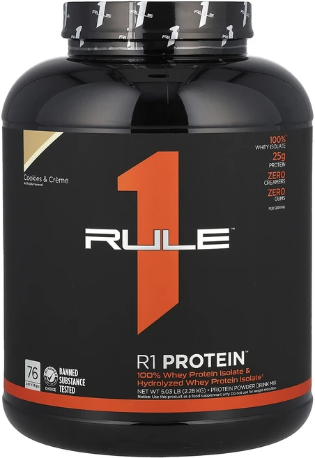 Rule One Proteins R1 Protein™ 분리유청 쿠키 & 크림 2.28kg(5.03lb), 1개, 228kg - 쿠팡