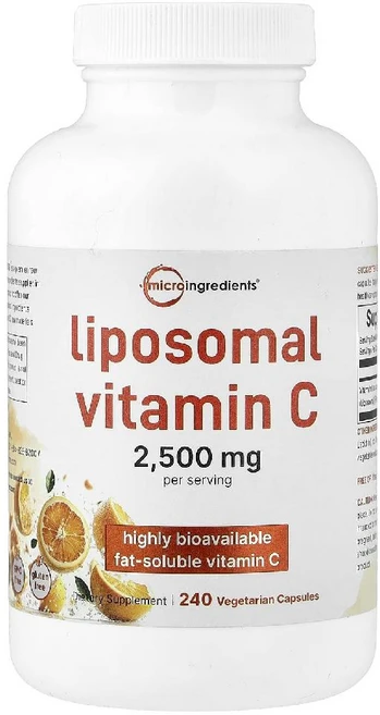 Micro Ingredients 리포소말 비타민C 베지 캡슐 240정, 마이크로인그리언트 리포솜 비타민C 2500mg 240정, 1개 - 쿠팡