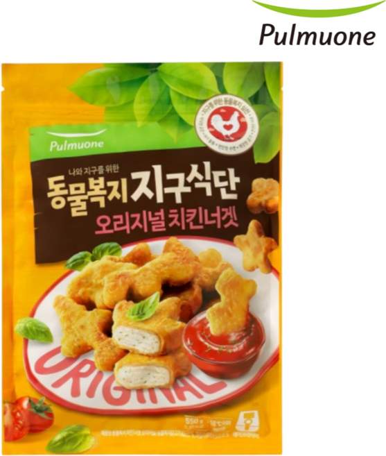풀무원 동물복지 지구식단 오리지널 치킨너겟 550g, 1개