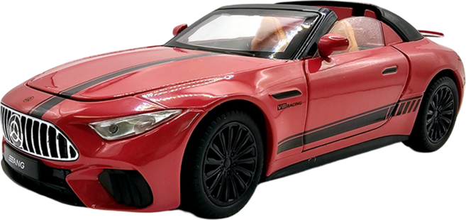 메르세데스 벤츠 SL63 컨버터블 1:22 다이캐스트, 레드, 1개