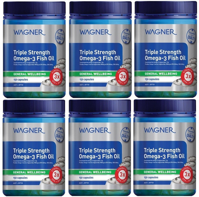 와그너 트리플 스트렝스 오메가-3 피쉬 오일 Wagner Triple Strength Omega-3 Fish Oil 150 Capsules, 6개, 150정