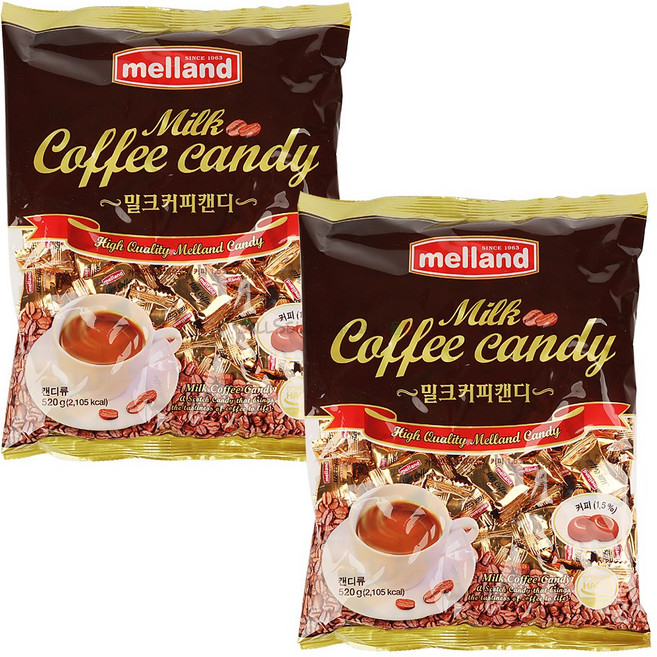 무팡2)국제 밀크커피캔디 520g, 2개