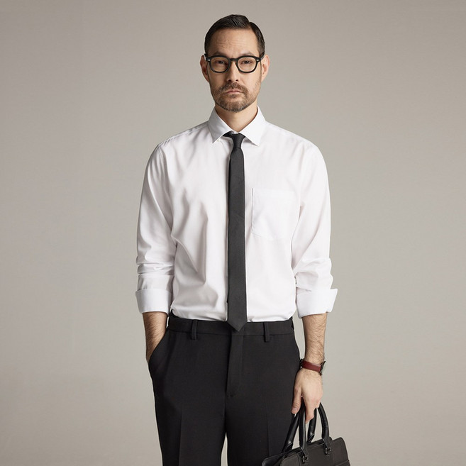 [STCO] 남성 자개단추 구김적은 텐셀 신축성 포켓 정장 와이셔츠 레귤러핏 4color