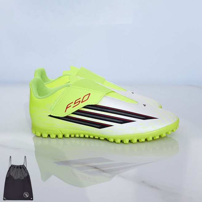 아디다스 주니어 벨크로 찍찍이 풋살화 끈없는 축구화 F50 인조잔디화 (PGN짐쌕가방 지급)