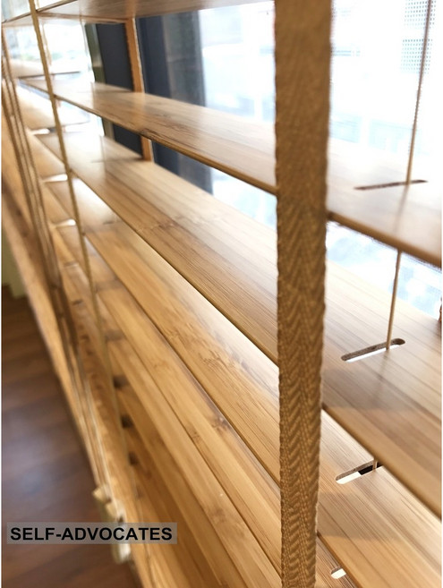 單繩式竹百葉窗簾 寬50mm 附DIY安裝說明, 詳見包裝