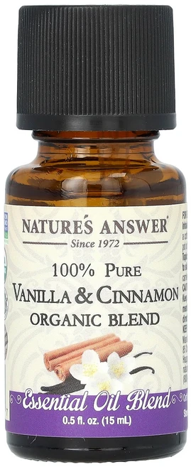Nature's Answer 유기농 에센셜 오일 혼합물 순수 100% 바닐라 및 계피 15ml(0.5fl oz) Answer (네이처스 앤서), 15ml, 1개 - 쿠팡