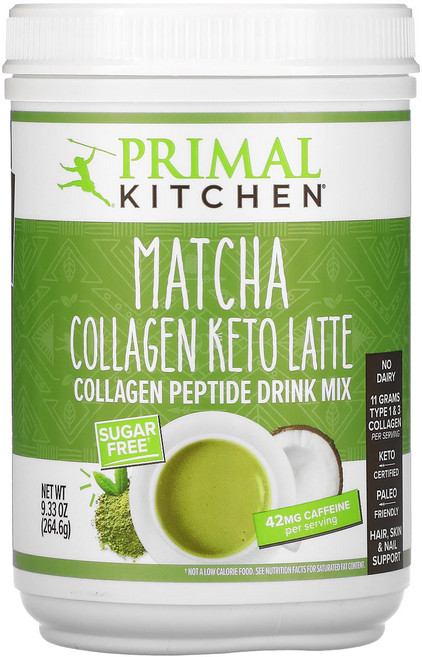 Primal Kitchen 콜라겐 케토 라테 말차 264.6g(9.33oz), PrimalKitchen콜라겐케토라테말차2646g933, 264.6g, 1개, 1개
