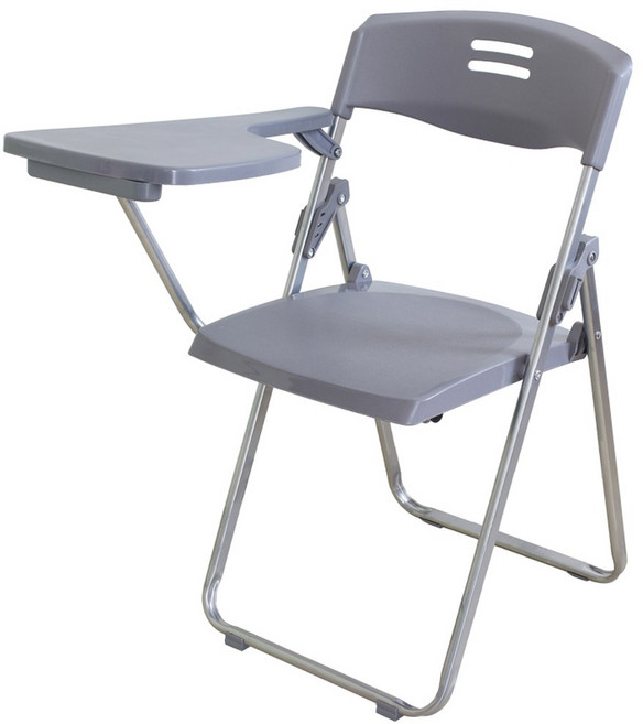 접이식 일체형 책상 체어 연수용테이블 학원용 사무용의자 책상의자 일반 강의실 사무실, 그레이+오더보드 (두꺼운)